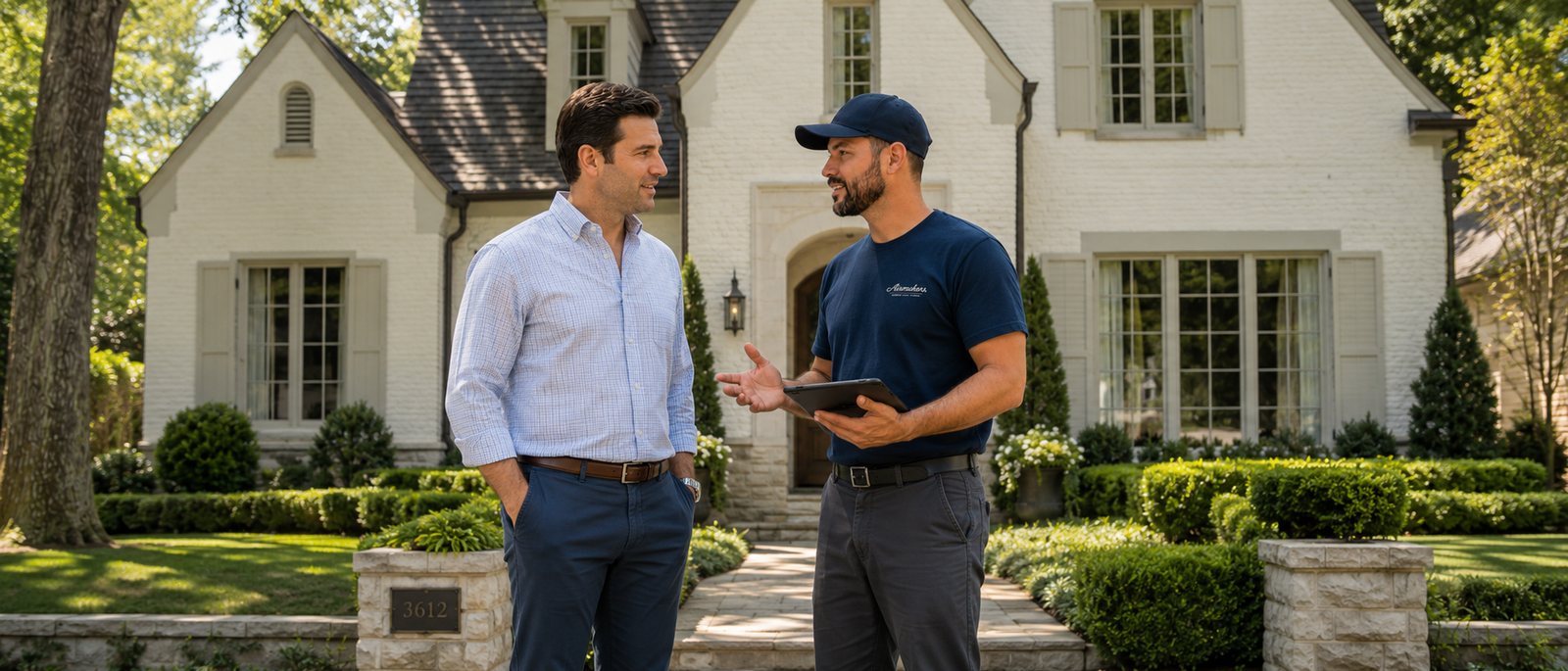Airmakers HVAC technician reviewing diagnostics with a homeowner in Birmingham, AL
